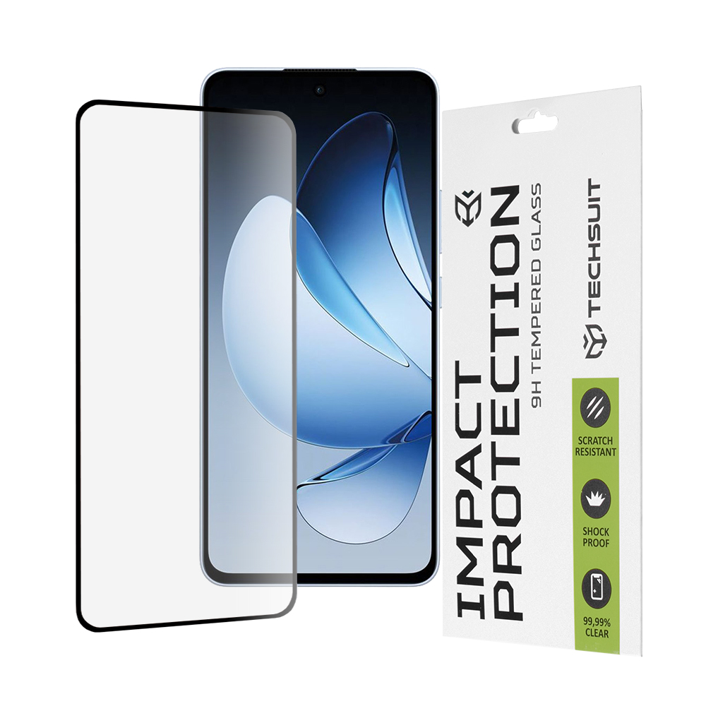 Фолио за Oppo Reno13 - Techsuit 111D Full Cover / Full Glue Glass - черно
