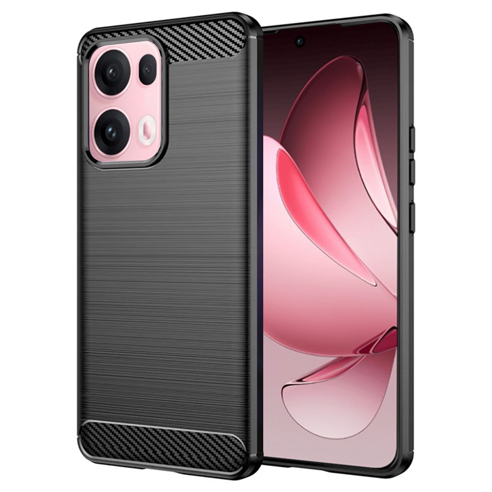 Калъф за Oppo Reno13 Pro - Techsuit Carbon Silicone - Черен