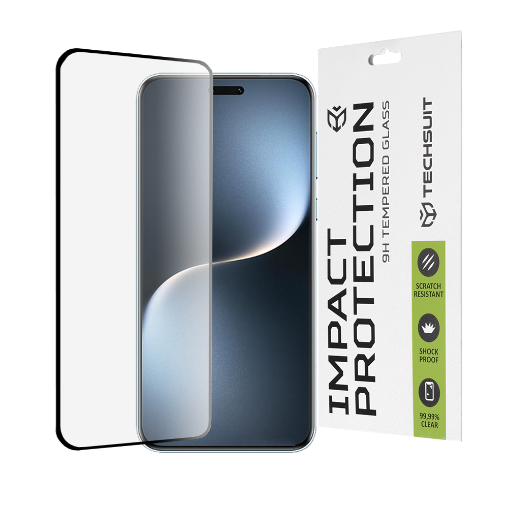 Капак за Honor Magic7 Pro - Techsuit 111D Full Cover / Full Glue Glass / 3D Curved Screen - Черен