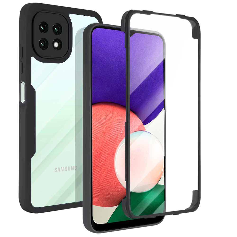 Калъф за Samsung Galaxy A22 5G + Калъф - Techsuit ColorVerse 360 Series - Черен