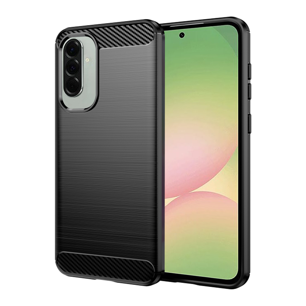 Калъф за Samsung Galaxy A56 5G - Techsuit Carbon Silicone - Черен
