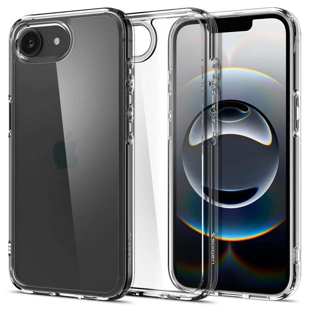 Калъф за iPhone 16e / iPhone 17e - Spigen Ultra Hybrid (ACS09160) - Crystal Прозрачен