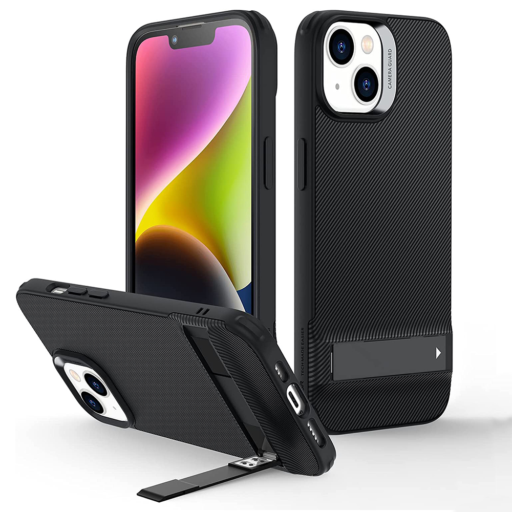Калъф за iPhone 14 Plus - ESR Air Shield Boost Kickstand - полупрозрачен черен