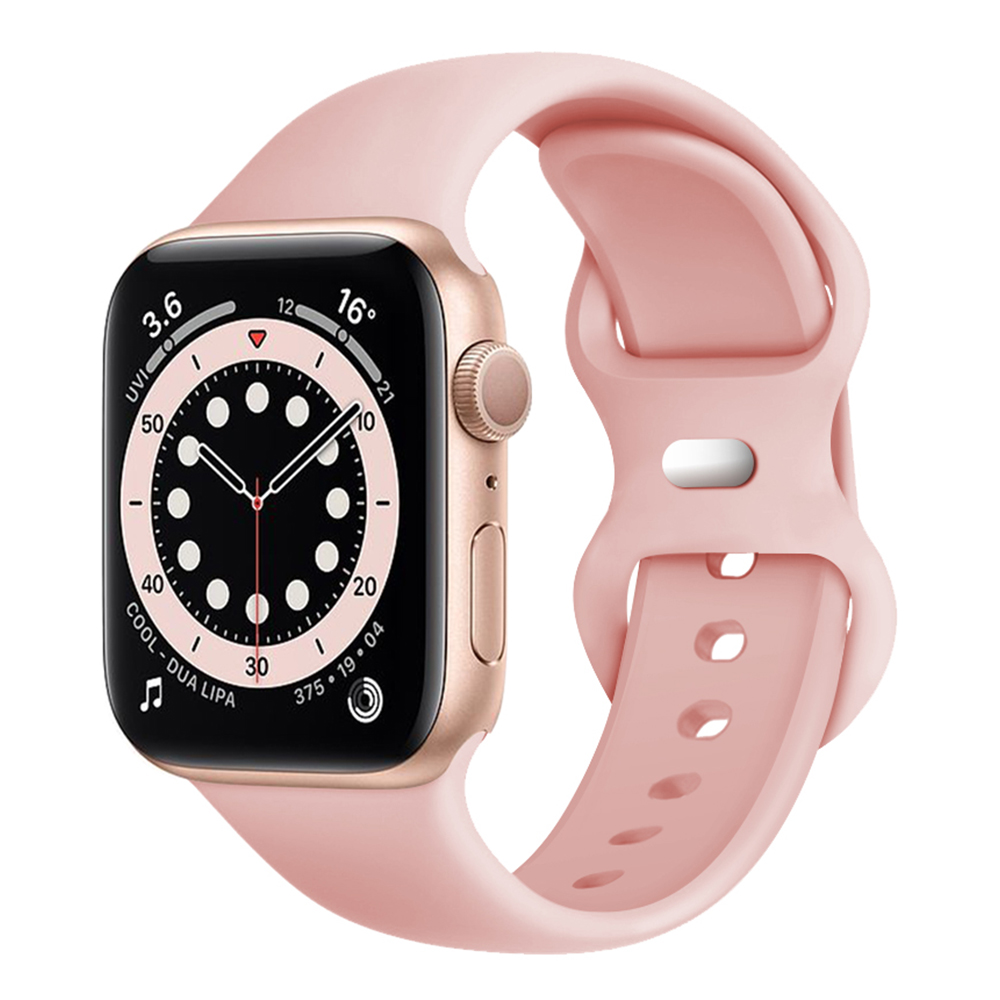 Каишка за Apple Watch 1/2/3/3/4/4/5/5/5/6/6/7/8/7/8/9/9/10/11/SE/SE 2/SE 3/Ultra/Ultra/Ultra 2/Ultra 3 (42/44/45/46/49/49 мм) - Каишка за часовник Techsuit (W031) - Светлорозово