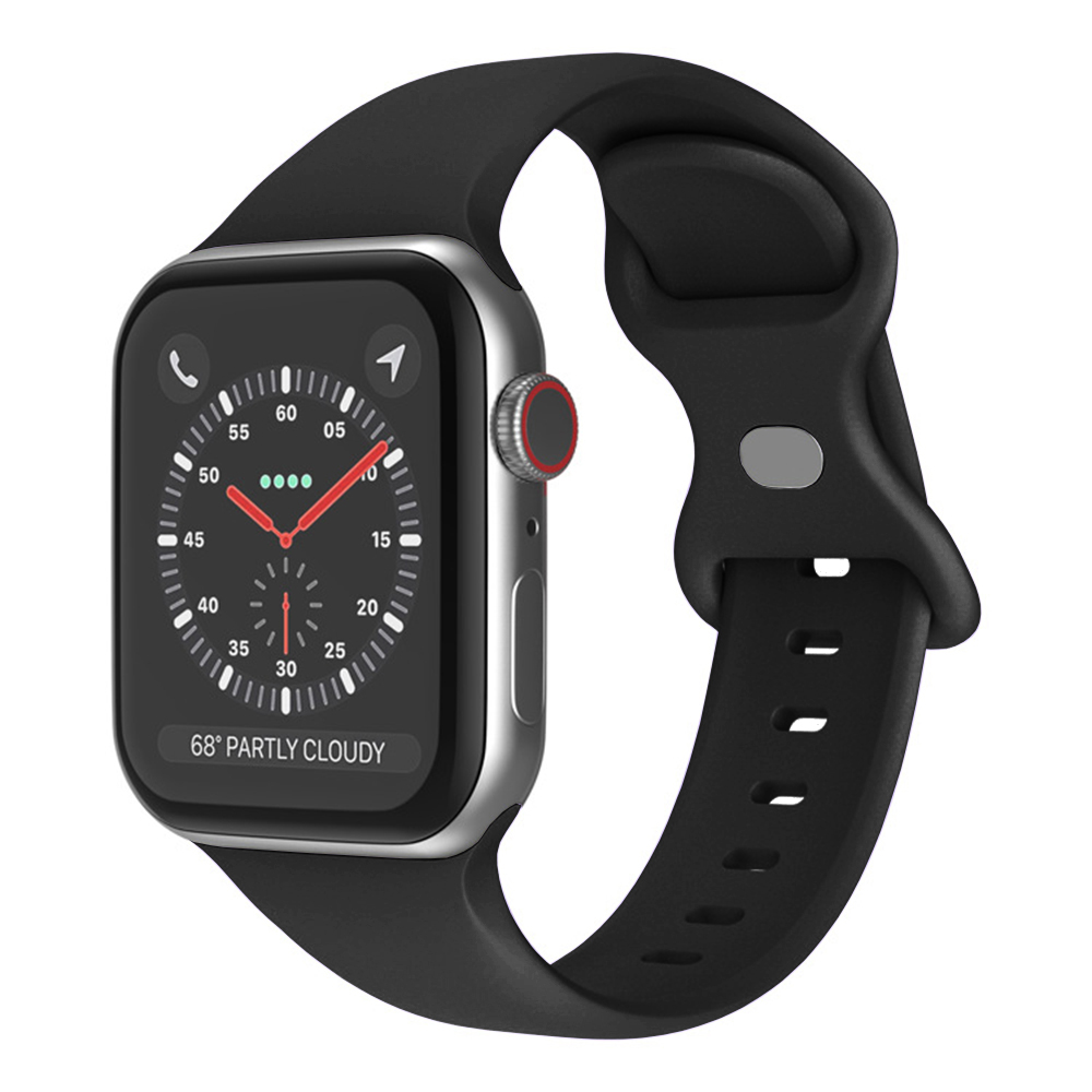 Каишка за Apple Watch 1/2/3/3/4/4/5/5/5/6/6/7/8/7/8/9/9/10/10/11/SE/SE 2/SE 3 (38/40/41/42mm) - Techsuit Watchband (W031) - Черен