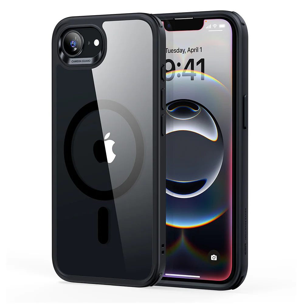 Калъф за iPhone 16e / iPhone 17e - ESR Classic Hybrid HaloLock - Прозрачен / Черен