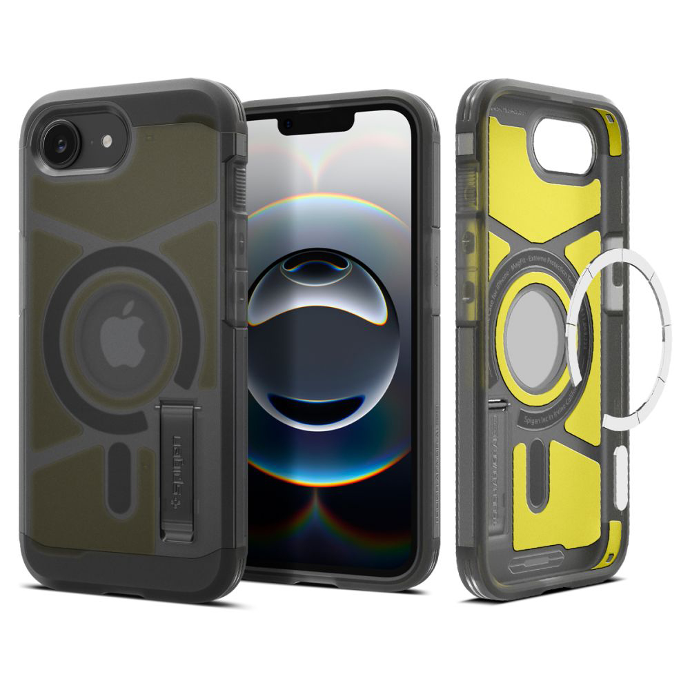 Калъф за iPhone 16e / iPhone 17e - Spigen Tough Armor MagSafe - Frost Черен