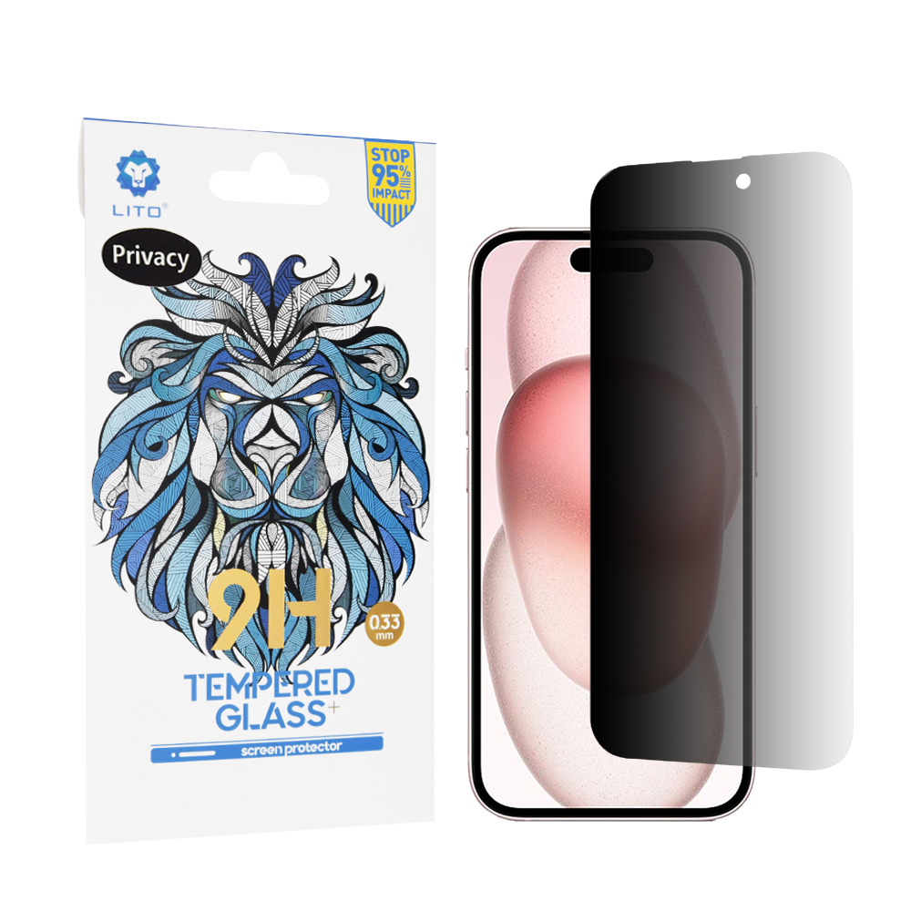 Калъф за iPhone 15 - Lito 2.5D Classic Glass - Privacy