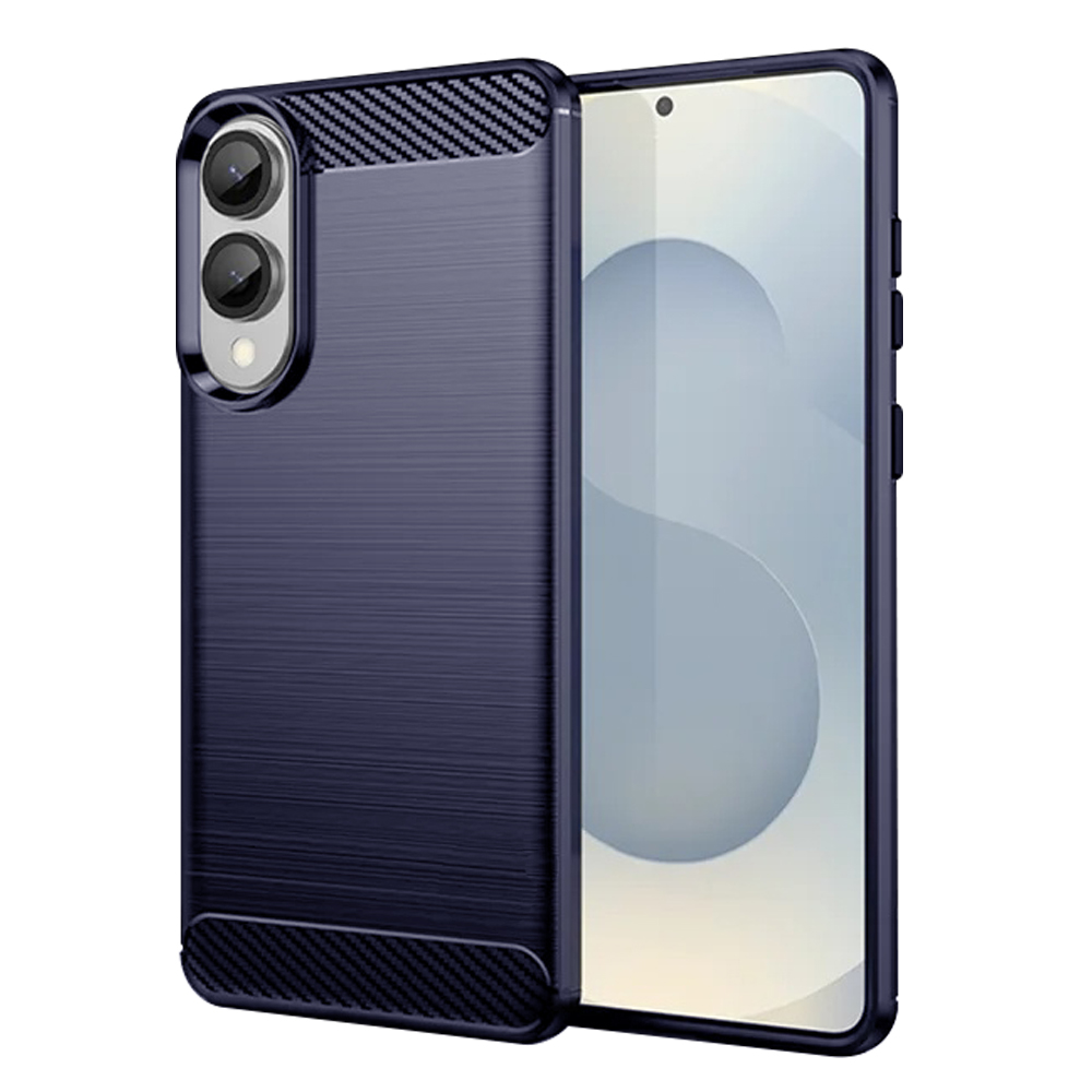 Калъф за Samsung Galaxy S25 Edge - Techsuit Carbon Silicone - Син