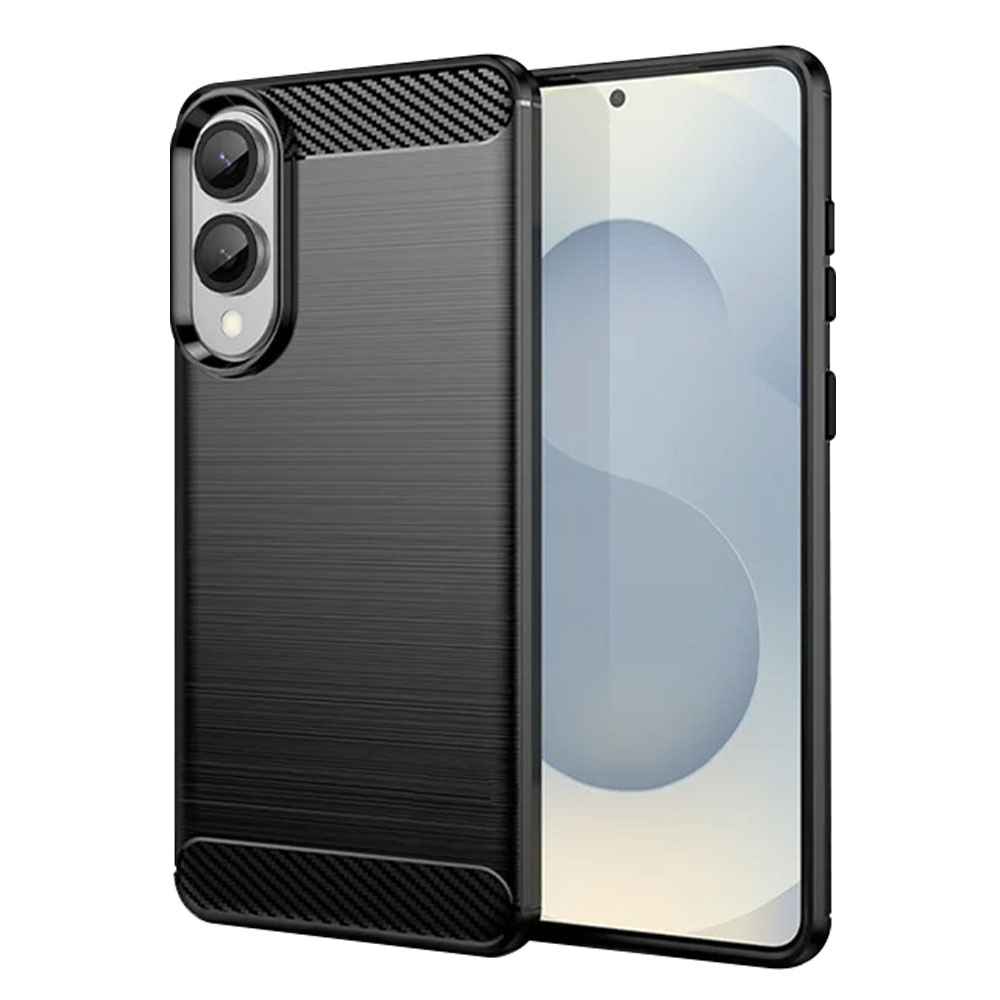 Калъф за Samsung Galaxy S25 Edge - Techsuit Carbon Silicone - Черен