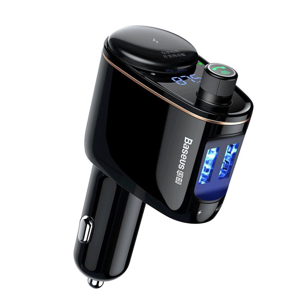 Bluetooth предавател за кола, зарядно за кола, 12-24V - Baseus (CCHC000001) - Черен