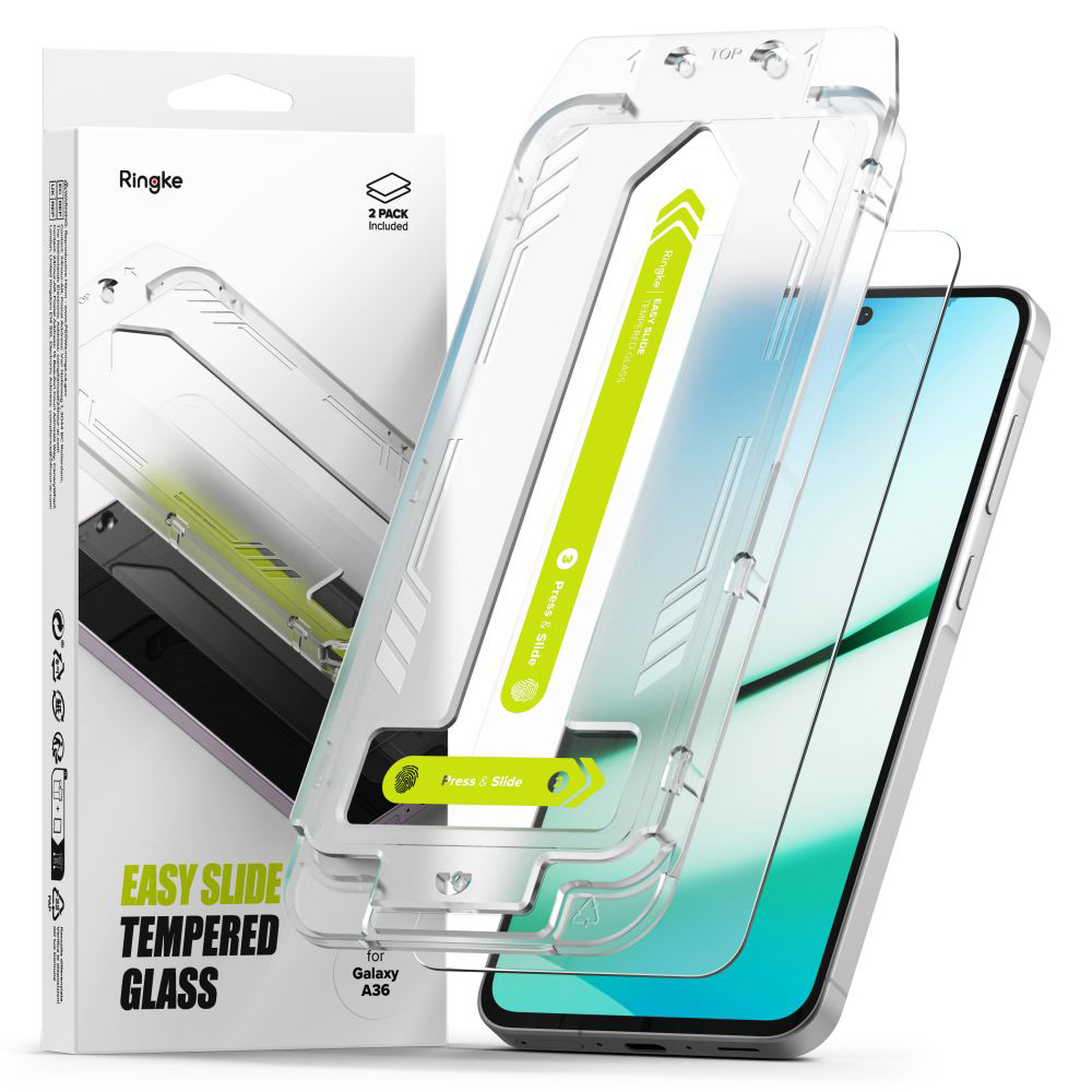Капак за Samsung Galaxy A36 5G (комплект от 2) - Ringke Easy Slide Tempered Glass - Прозрачен