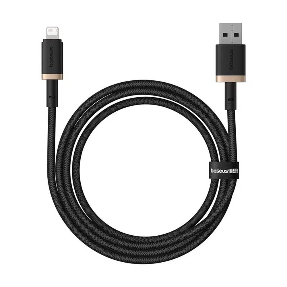 Кабел за данни USB към Lightning, 2.4 A, 1 m - Baseus Dura (P1037780101U01-00) - златен / черен