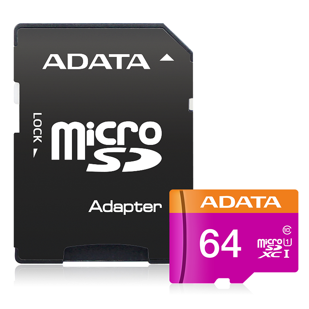 MicroSDXC 64GB карта с памет - Adata (AUSDX64GUICL10-RA1) - Черен