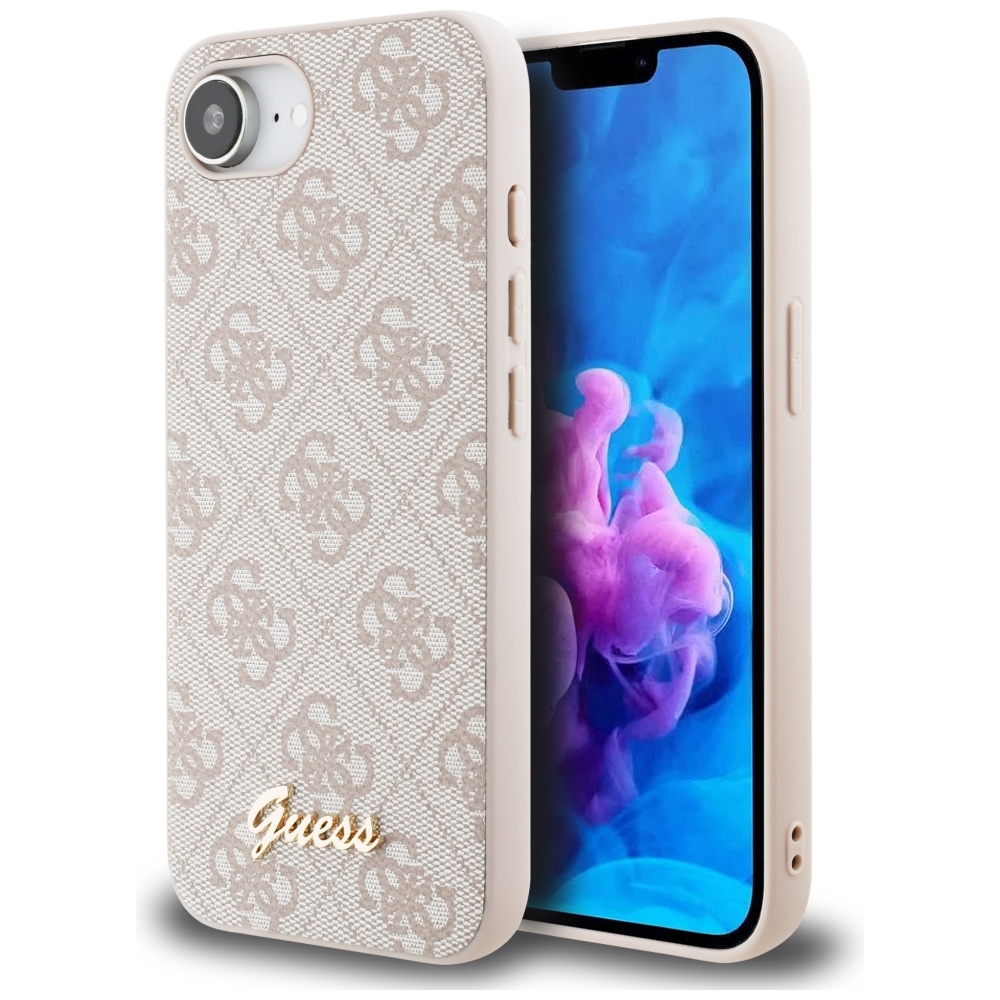 Калъф за iPhone 16e / iPhone 17e - Guess Hardcase 4G Script Logo (GUHMPSE4HG4SHP) - Розов