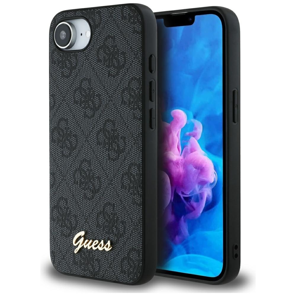 Калъф за iPhone 16e / iPhone 17e - Guess Hardcase 4G Script Logo (GUHMPSE4HG4SHK) - Черен