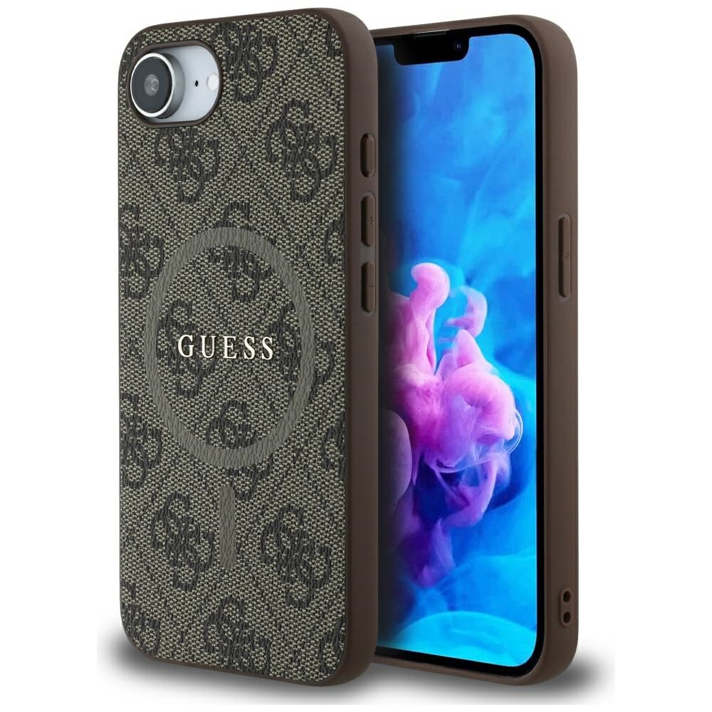 Калъф за iPhone 16e / iPhone 17e - Guess 4G Ring Classic Classic Logo MagSafe (GUHMPSE4G4G4GFRW) - Кафяв