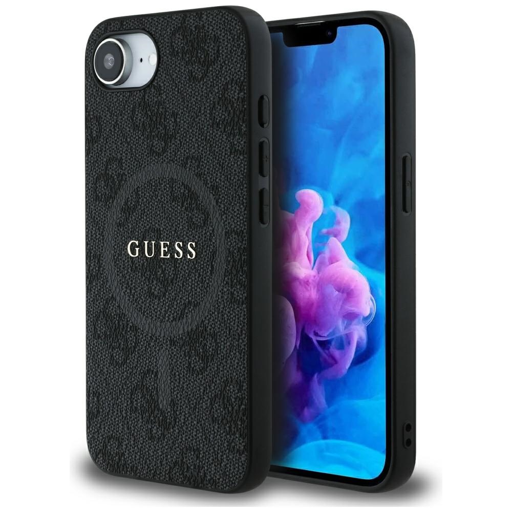 Калъф за iPhone 16e / iPhone 17e - Guess 4G Ring Classic Classic Logo MagSafe (GUHMPSE4G4GFRK) - Черен