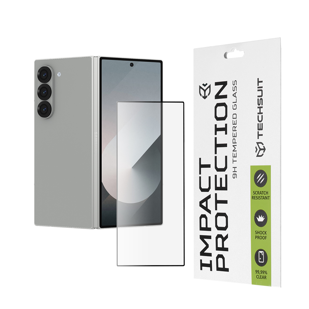 Капак за Samsung Galaxy Z Fold6 - Techsuit 111D Full Cover / Full Glue Glass [външен екран] - Черен