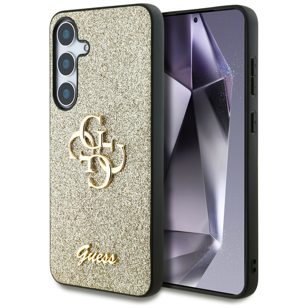 Калъф за Samsung Galaxy S25 - Guess Glitter Script Big 4G 4G Logo (GUHCS25SHG4SGD) - Златен