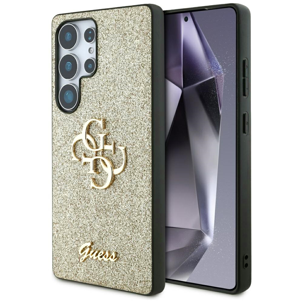 Калъф за Samsung Galaxy S25 Ultra - Guess Glitter Script Big 4G Big 4G Logo (GUHCS25LHGG4SGD) - златен