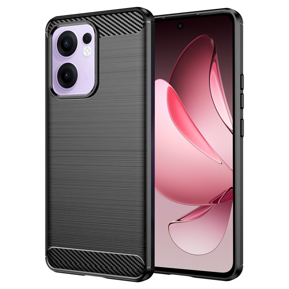 Калъф за Oppo Reno13 F 4G / Reno13 F 5G / Reno13 FS 5G - Techsuit Carbon Silicone - Черен