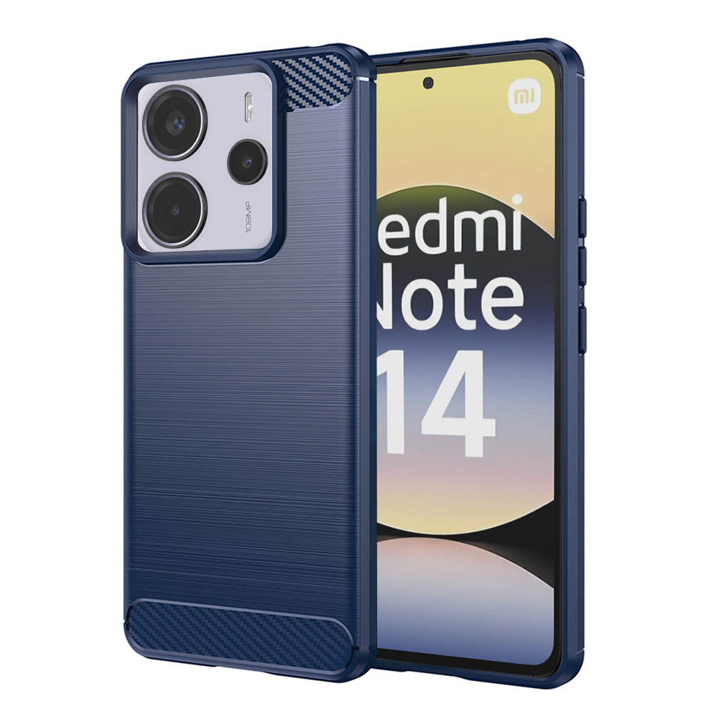 Калъф за Xiaomi Redmi Note 14 4G (регионален) - Techsuit Carbon Silicone - Син