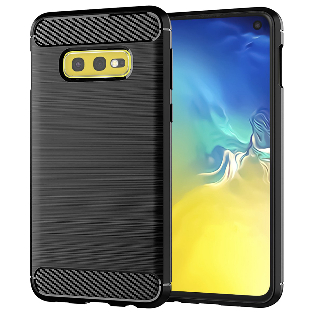 Калъф за Samsung Galaxy S10e - Techsuit Carbon Silicone - Черен