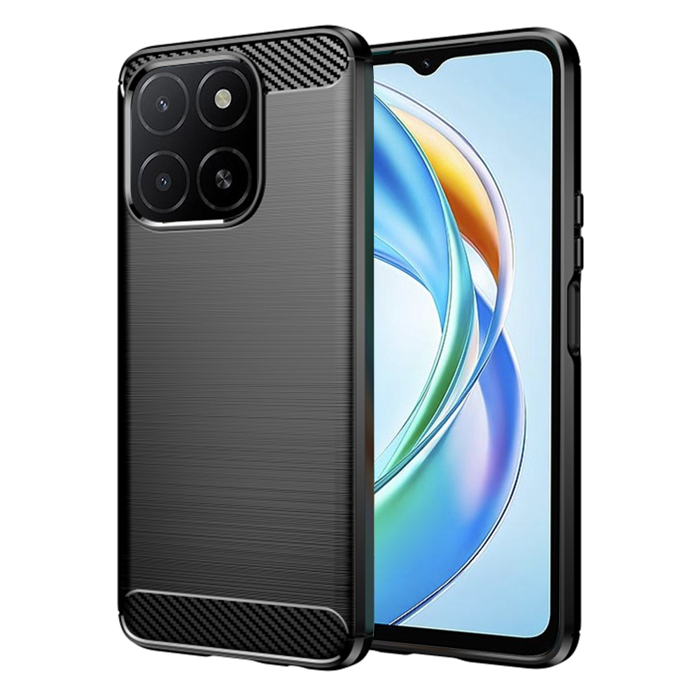 Калъф за Honor X5b - Techsuit Carbon Silicone - Черен