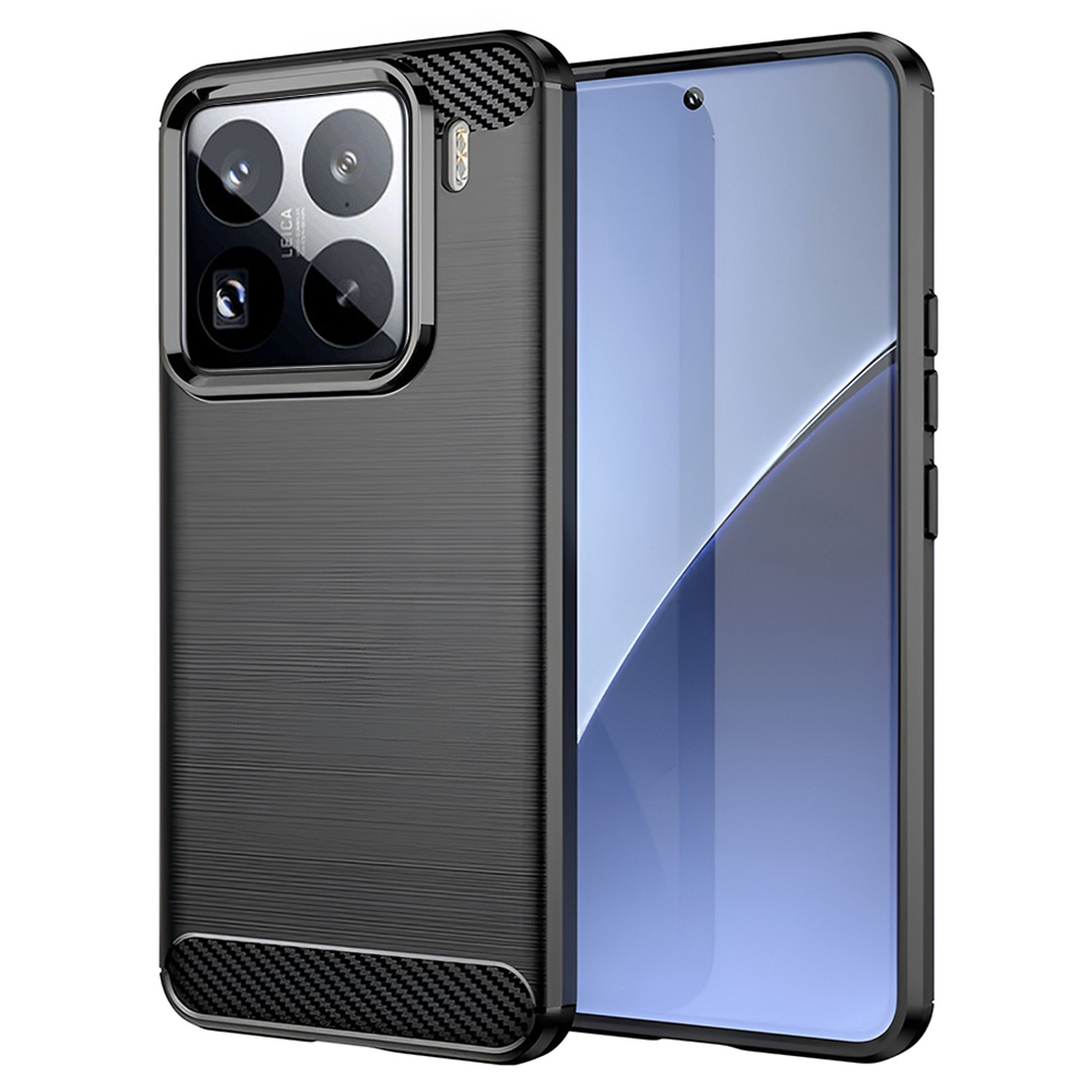 Калъф за Xiaomi 15 Pro - Techsuit Carbon Silicone - Черен