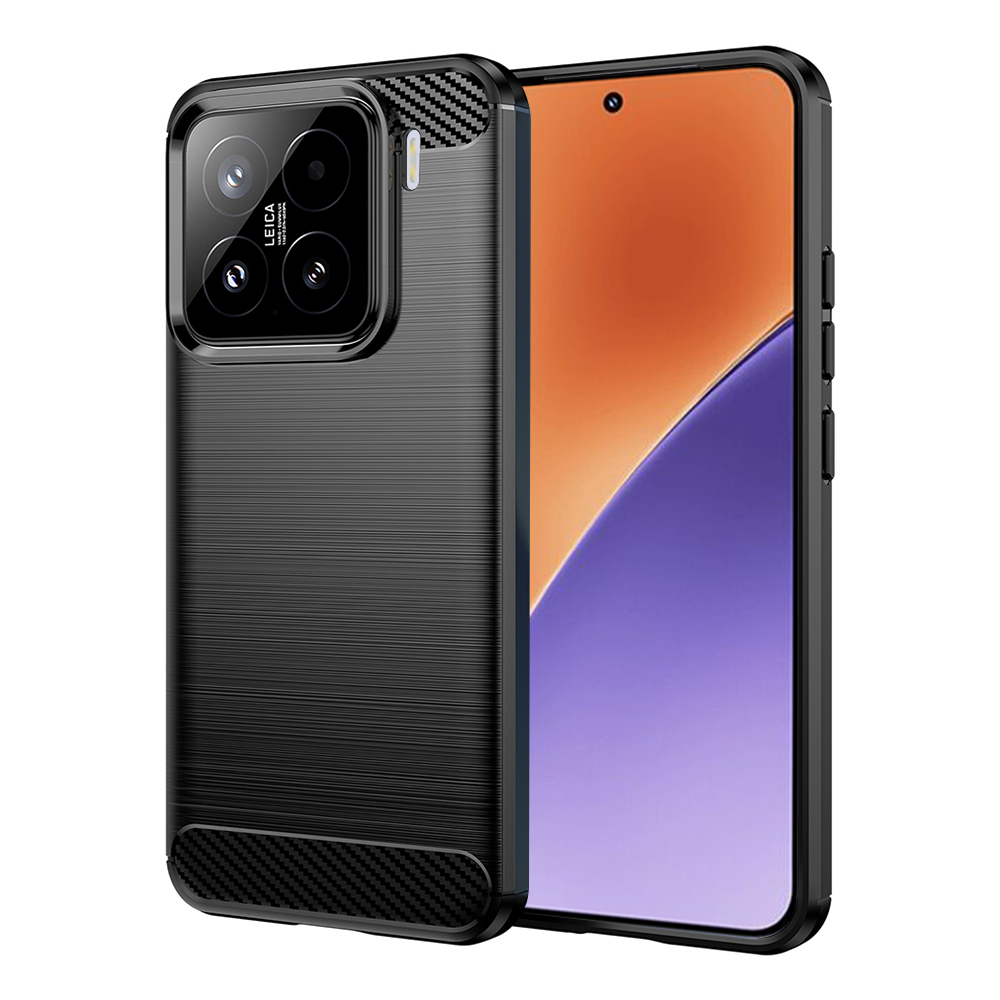 Калъф за Xiaomi 15 - Techsuit Carbon Silicone - Черен