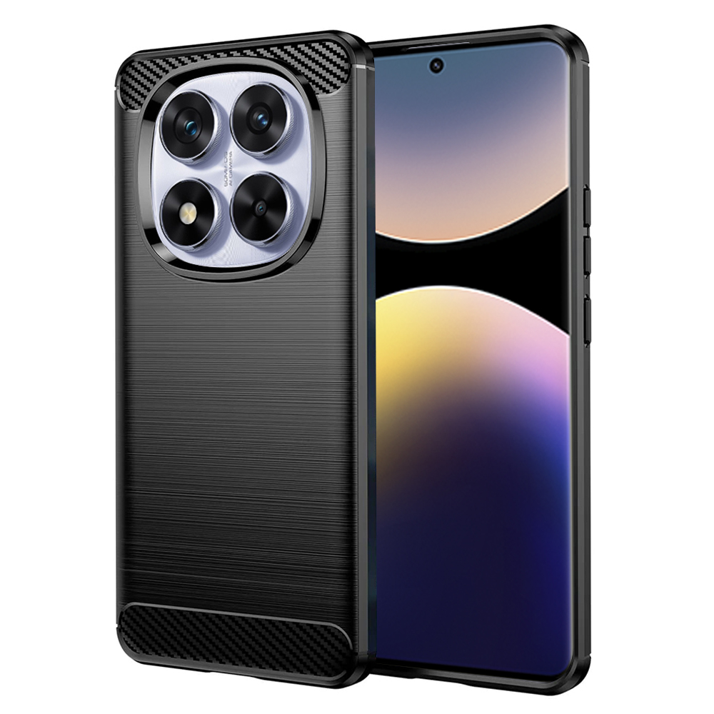 Калъф за Xiaomi Redmi Note 14 Pro 5G / Poco X7 - Techsuit Carbon Silicone - Черен