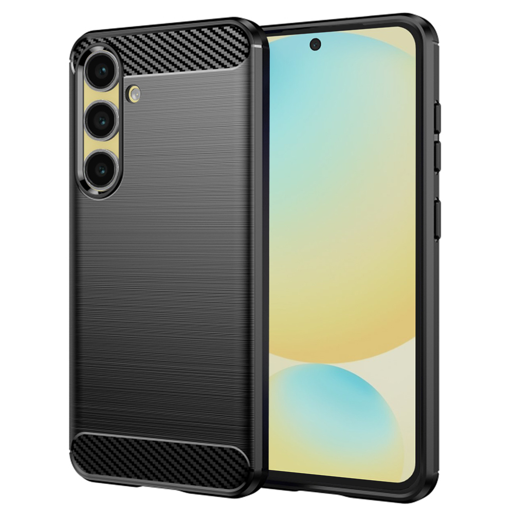 Калъф за Samsung Galaxy S24 FE - Techsuit Carbon Silicone - Черен
