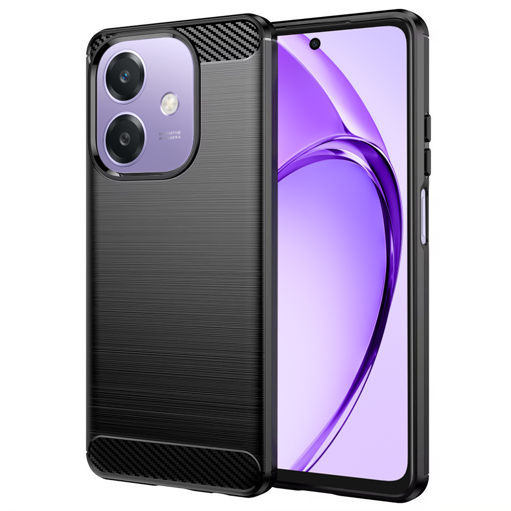 Калъф за Oppo A40 4G / A60 5G - Techsuit Carbon Silicone - Черен