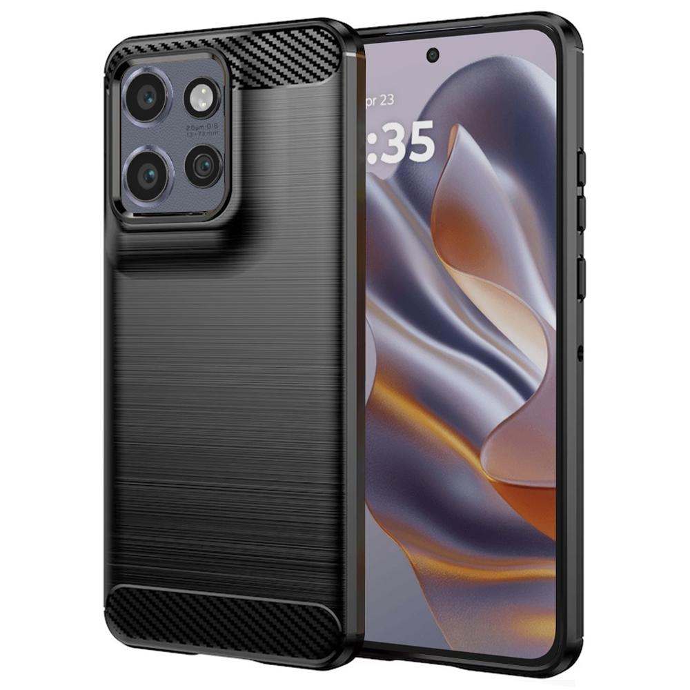 Калъф за Motorola Edge 50 Neo / Edge 60 Neo / Motorola ThinkPhone 25 - Techsuit Carbon Silicone - Черен