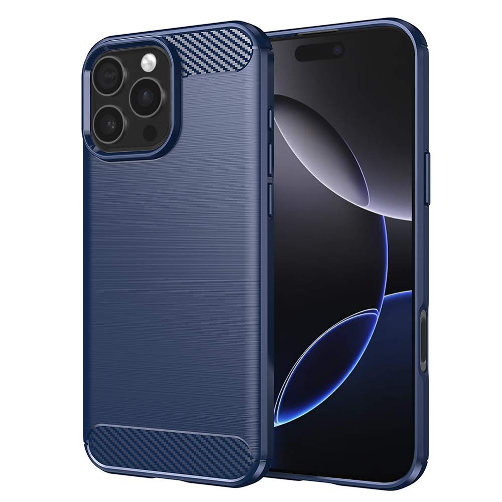 Калъф за iPhone 16 Pro Max - Techsuit Carbon Silicone - Син