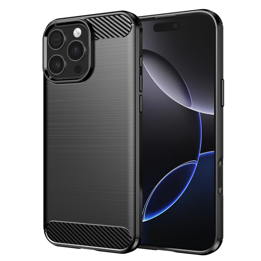 Калъф за iPhone 16 Pro Max - Techsuit Carbon Silicone - Черен
