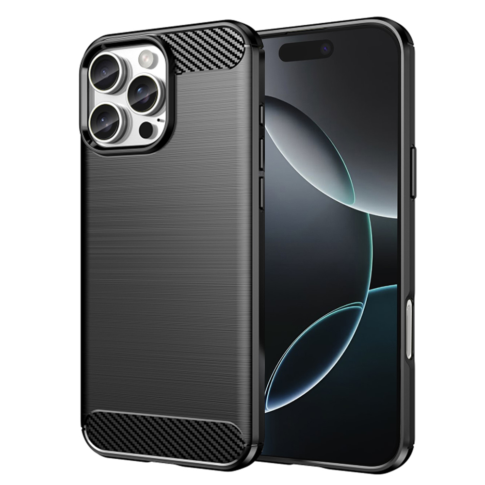 Калъф за iPhone 16 Pro - Techsuit Carbon Silicone - Черен