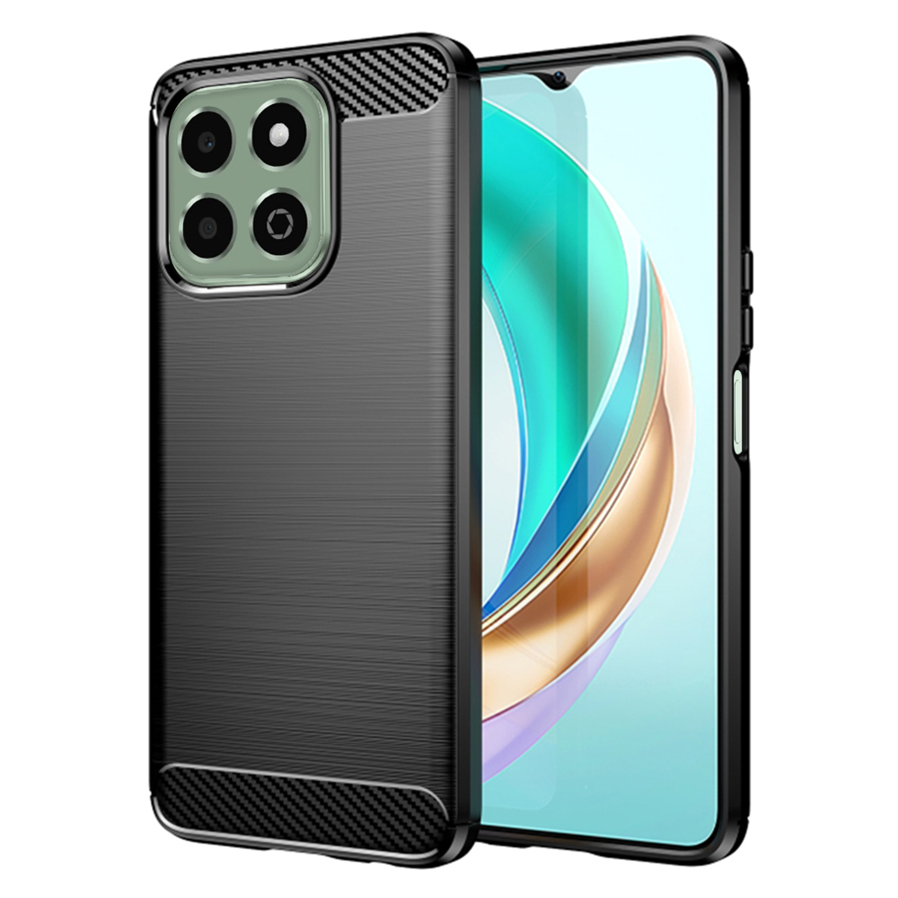 Калъф за Honor X6b - Techsuit Carbon Silicone - Черен