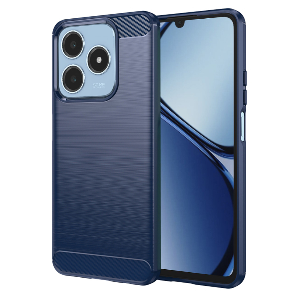 Калъф за Realme C61 / Realme C63 - Techsuit Carbon Silicone - Син