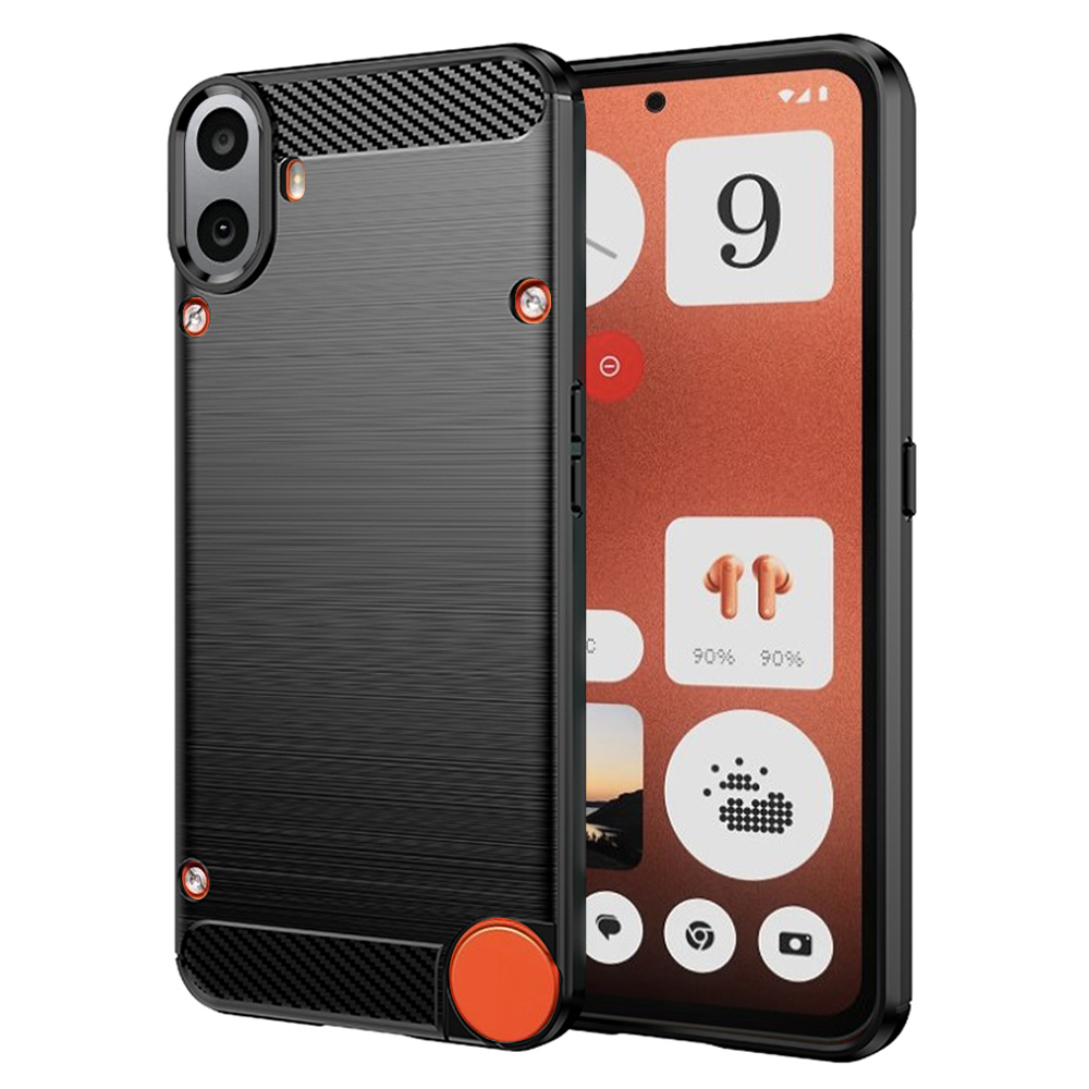 Калъф за нищо CMF Phone 1 - Techsuit Carbon Silicone - Черен