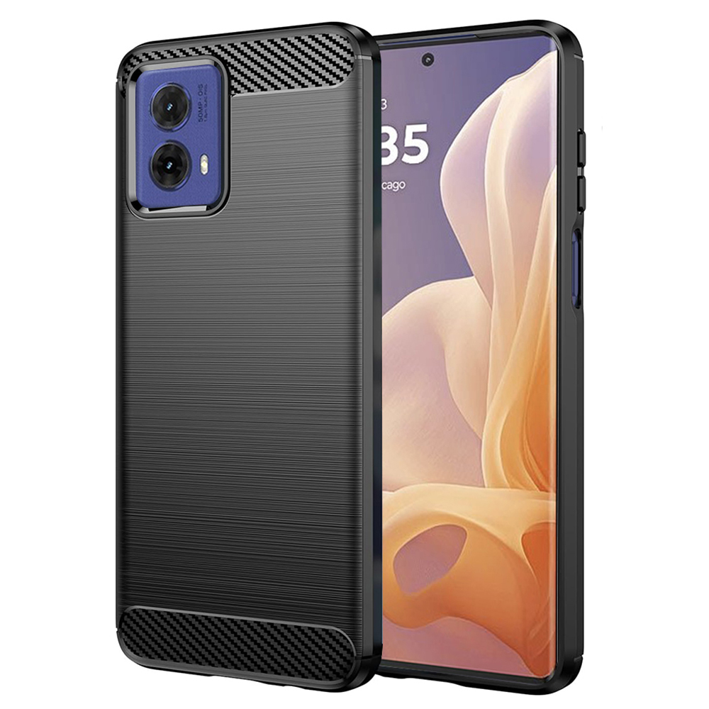Калъф за Motorola Moto G85 - Techsuit Carbon Silicone - Черен