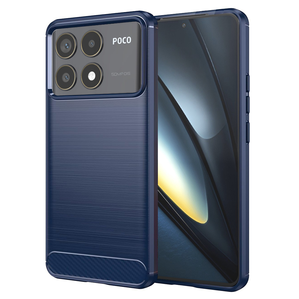Калъф за Xiaomi Poco F6 Pro - Techsuit Carbon Silicone - Син