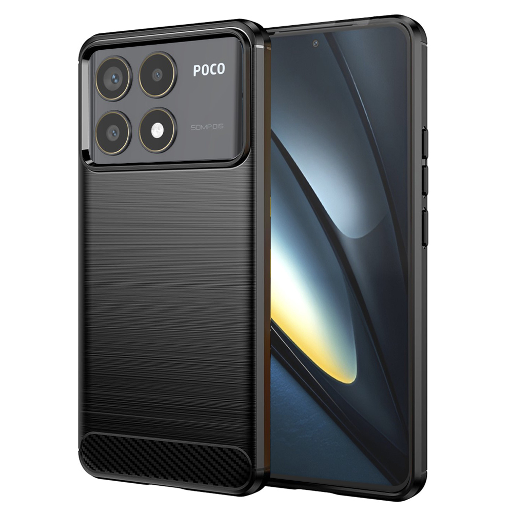 Калъф за Xiaomi Poco F6 Pro - Techsuit Carbon Silicone - Черен