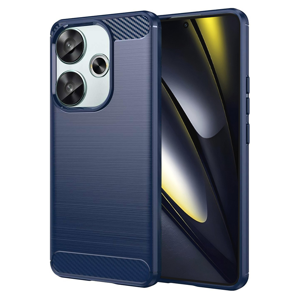 Калъф за Xiaomi Poco F6 - Techsuit Carbon Silicone - Син