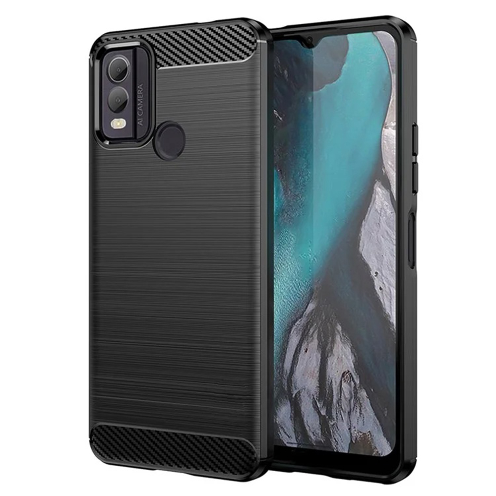 Калъф за Nokia C22 - Techsuit Carbon Silicone - Черен