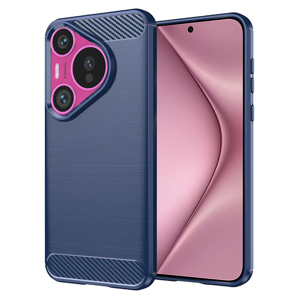 Калъф за Huawei Pura 70 - Techsuit Carbon Silicone - Син