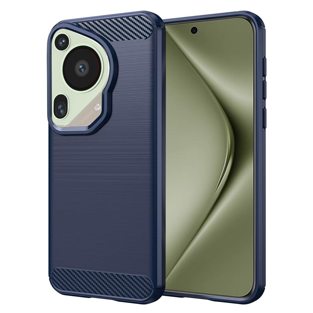 Калъф за Huawei Pura 70 Ultra - Techsuit Carbon Silicone - Син