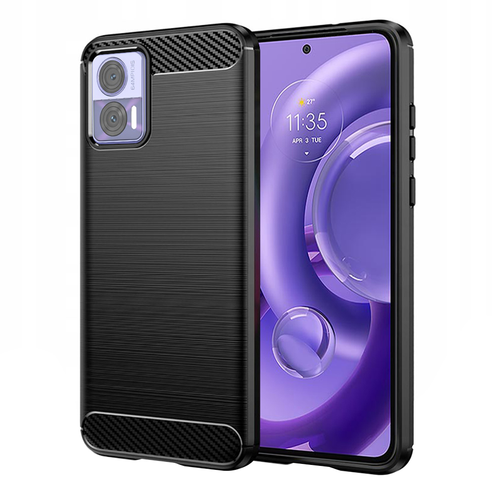 Калъф за Motorola Edge 30 Neo - Techsuit Carbon Silicone - Черен