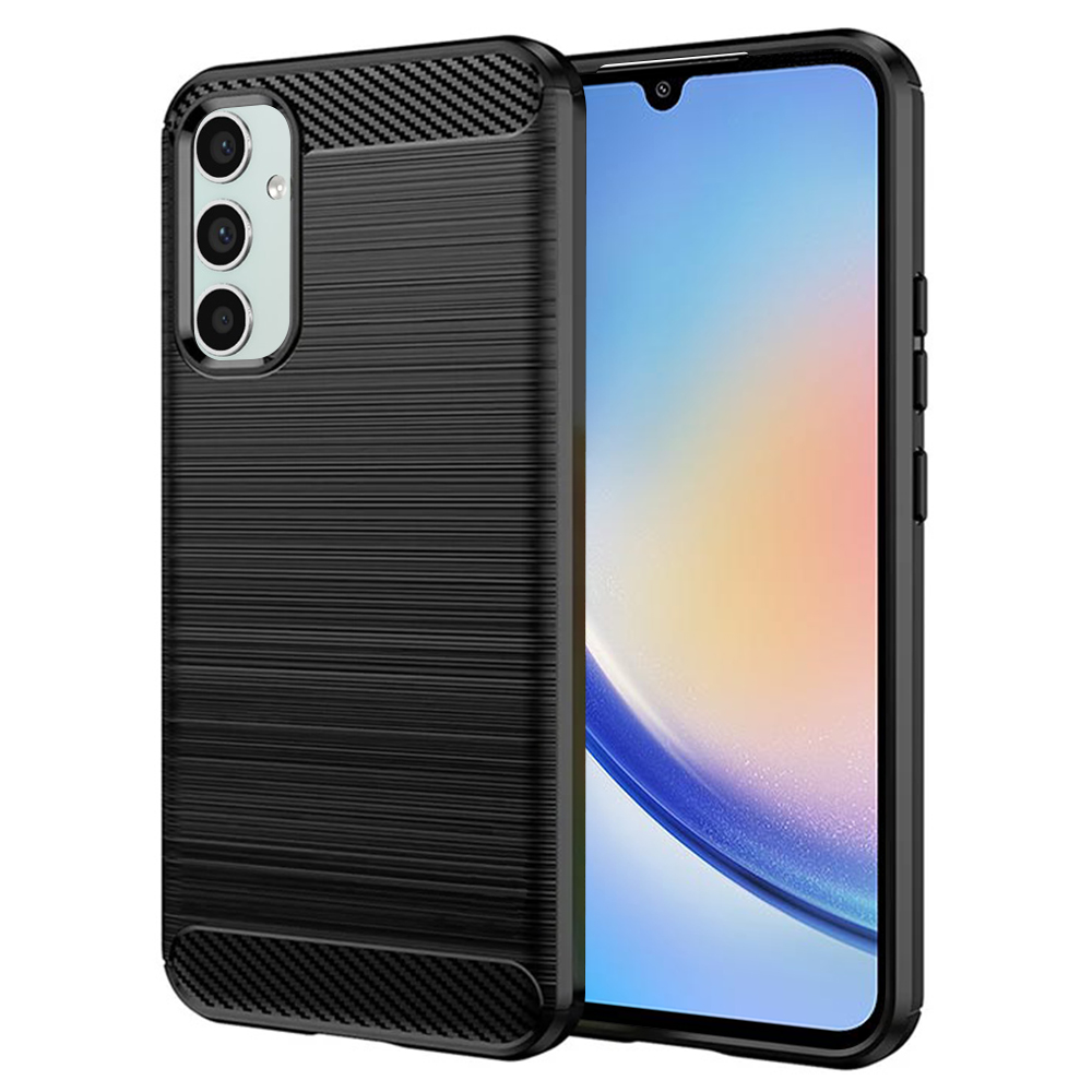 Калъф за Samsung Galaxy A34 5G - Techsuit Carbon Silicone - Черен